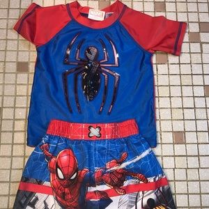 Boys swim trunks and rash guard/spf guard